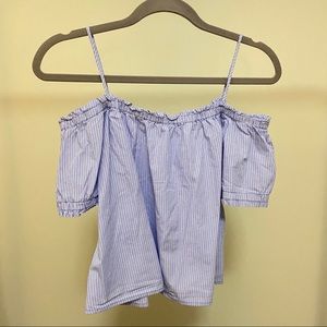 Striped Off-the-shoulder Crop Top